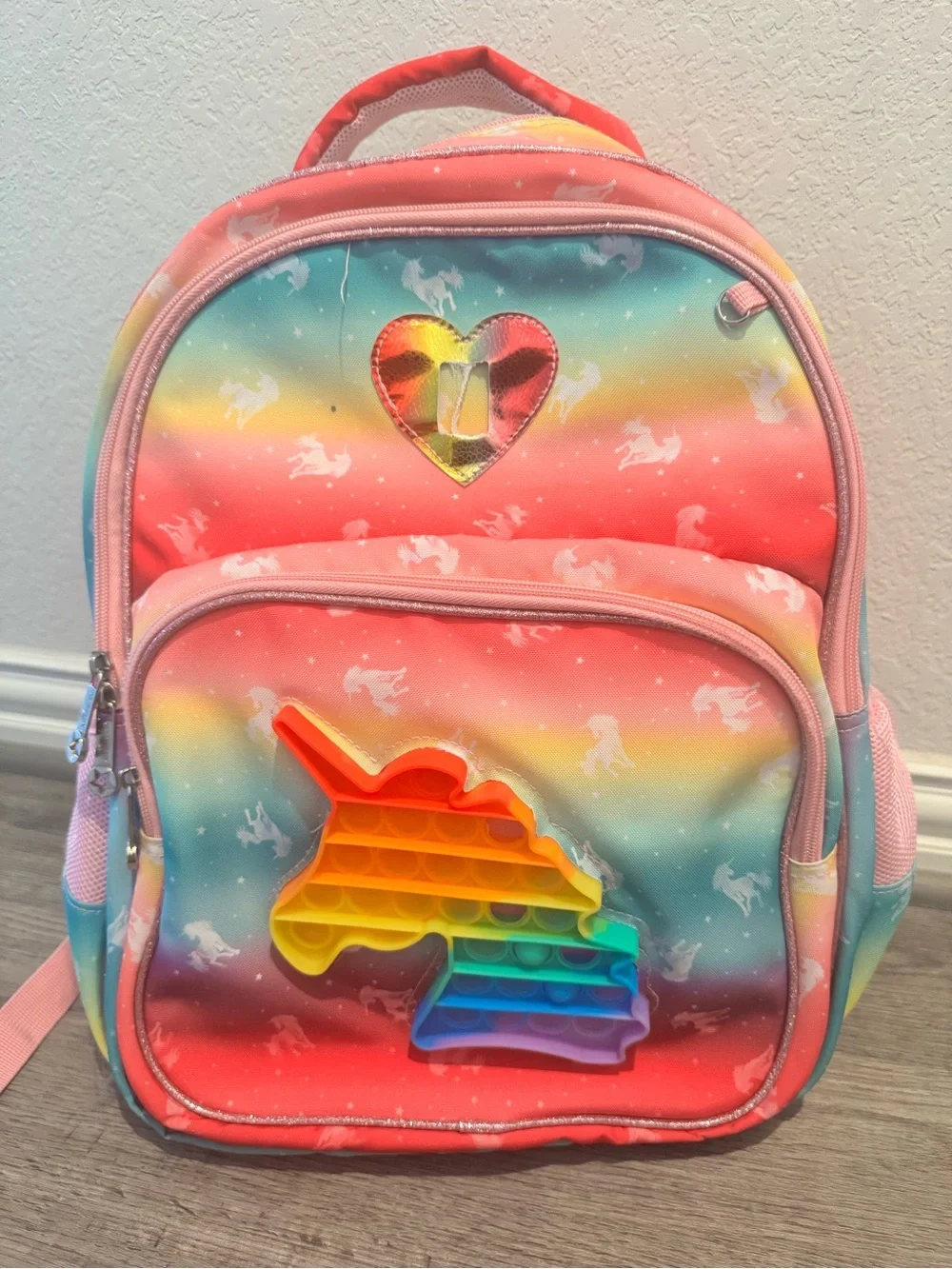 Girls unicorn book bag and lunchbox